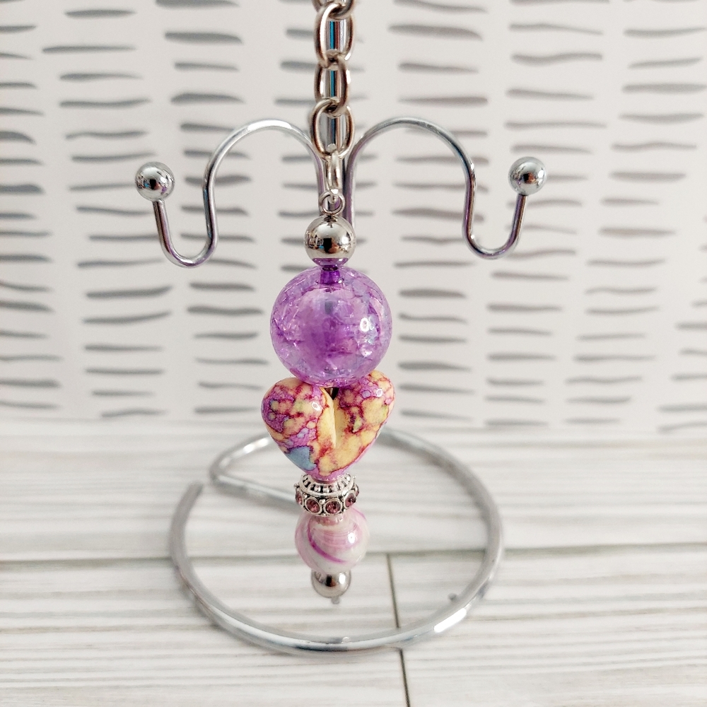 Hand Crafted New Item Keychain Purse Charm Rearview Mirror Art